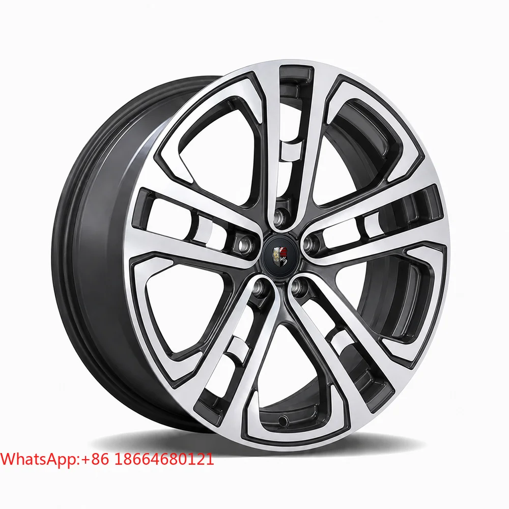 18-24 Inch Gloss Black Machined Hollow Split 5-Spoke Custom Monoblock Forged Alloy Replacement Wheel Rims
