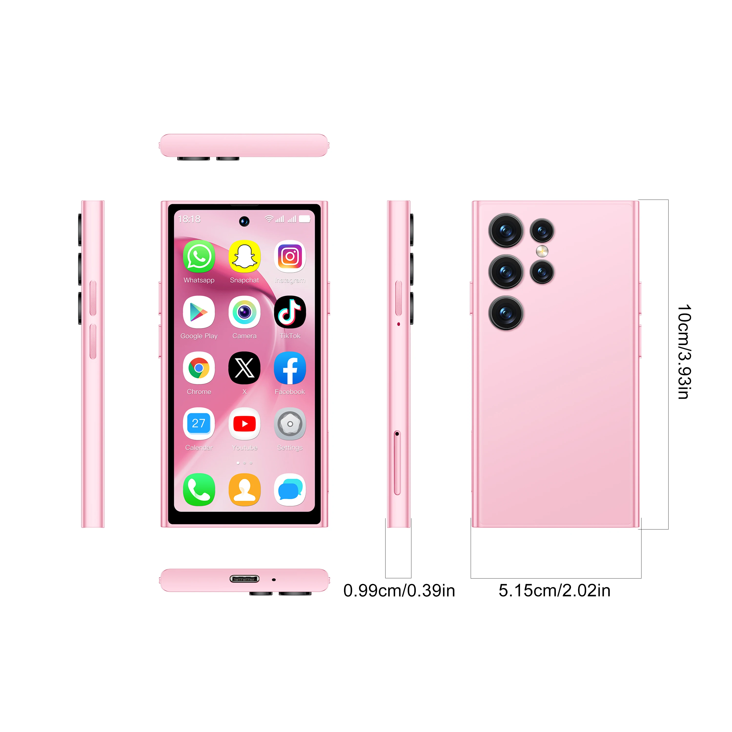 Onemyth s26 pro 4.0 "mini smartphone 2gb ram 16gb rom android12.0 reconhecimento facial desbloquear 2000mah 4g pequeno telefone móvel