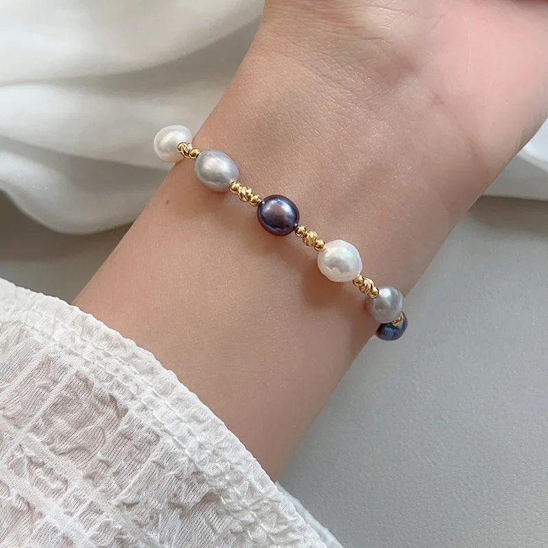 Baroque Pearl Bracelet for Women French Style Luxurious and Unique Design with High-Quality Freshwater Pearls Perfect Gift