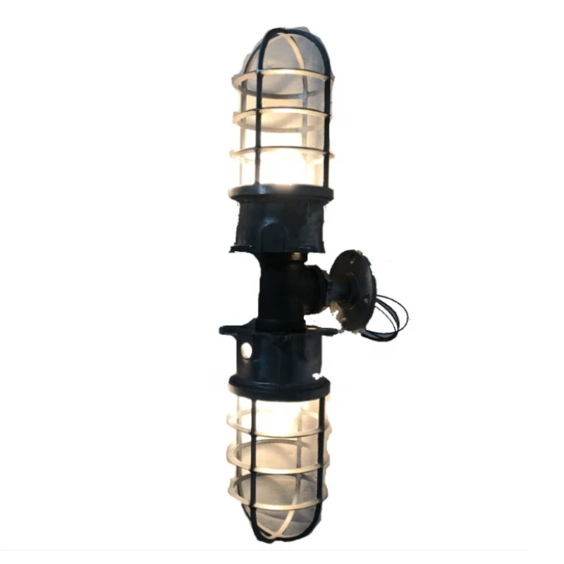 Double Head Nautical Outdoor Clear Glass Semi Flush Up Down Wall Light Fixture for Exterior House Porch Patio Outside Deck