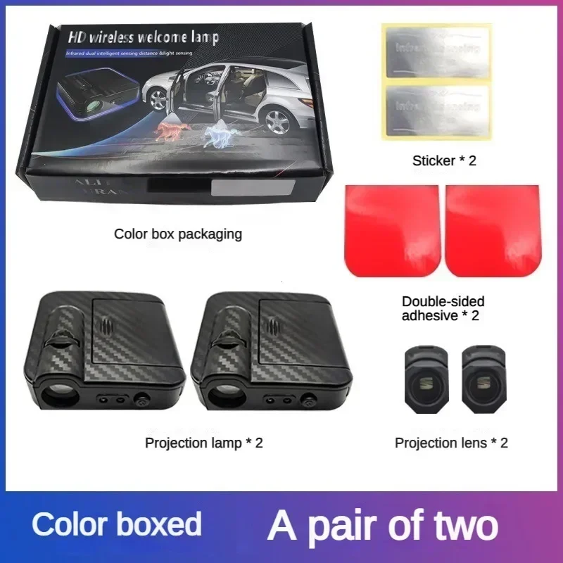 Car Angel Wings Wireless Car Door Car Atmosphere Lighting Shadow Projector Lamp LED Decorative Light Cars Accessories