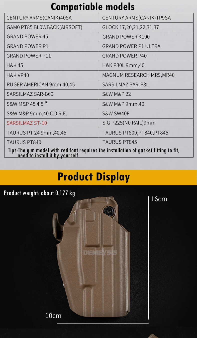 Tactical Gun Holster for G17 20 21 22 37 SIG P226 Hunting Shooting Pistol Waist Holsters Airsoft Combat Gun Case