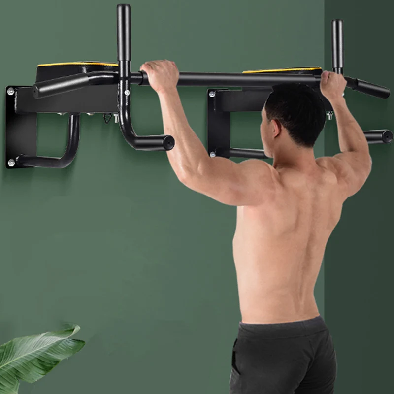 Wall Mounted Pull up Bar Chin up Bar Dip Station Gymnastics Horizontal Bar Home Gym Exercise