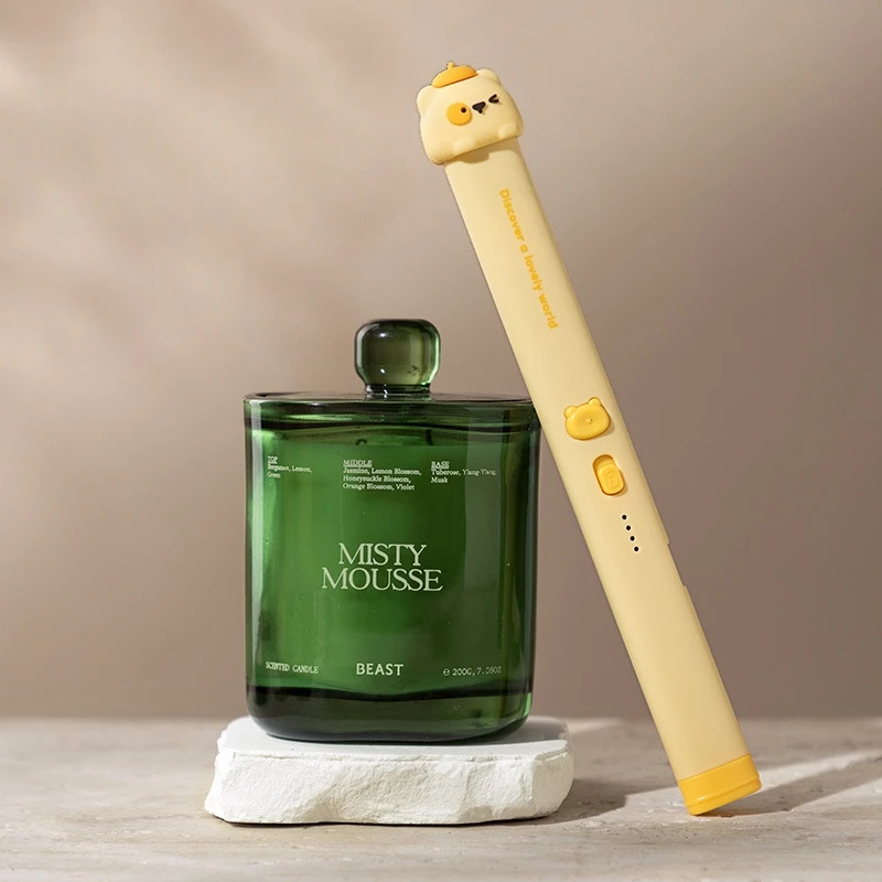 

Cute Arc Lighter with Lid Safe USB Charging Aromatherapy Candle Lighter Extended Windproof Lighter Smoking Accessories