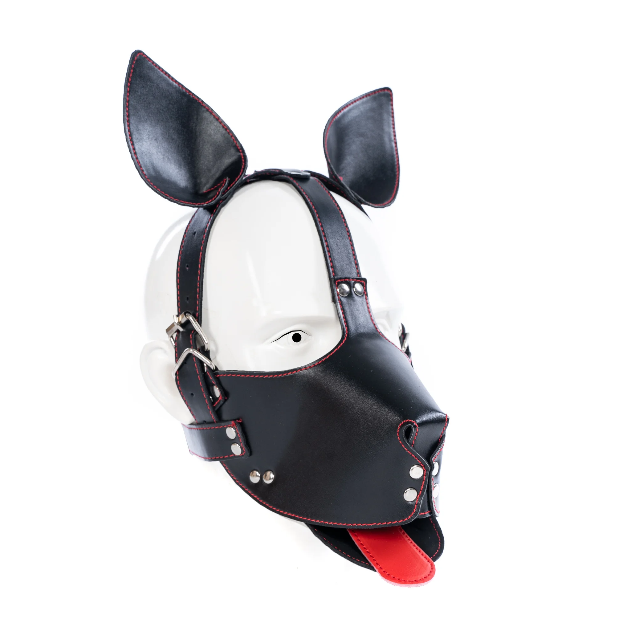 New Puppy Cosplay Costumes Party Pu Leather Mask Full Head Hood Masks for Dog Roleplay Funny Sexy Unisex Full Top Cover