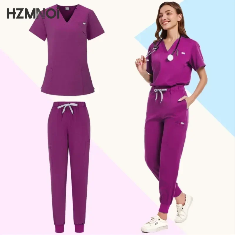 Surgical Uniforms Woman Nursing Enfermeria Sets Top Pant Articles Medical Uniform Scrubs Clinical Beauty Salon Hospital Suits