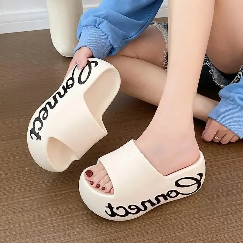 

EVA Thick Heel Women's Sandals Summer Fashion Outdoor Beach Sandals Slip-On Breathable Waterproof Anti-Slip Quiet Grape Particle