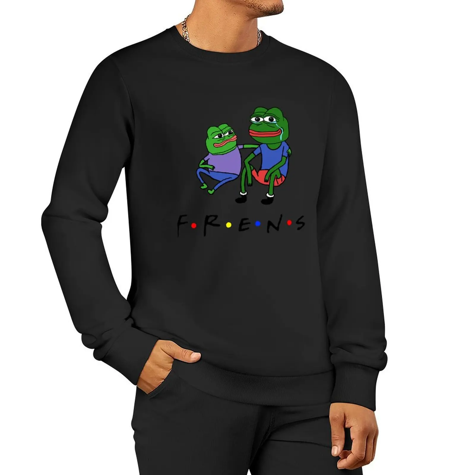 

Love Funny Man Pepe Frens Gifts For Everyone Pullover Hoodie mens clothes winter man sweatshirt