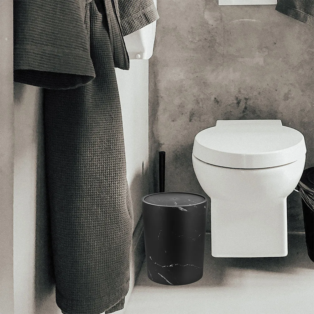 

1pcs Large Capacity Marble Design Flip Lid Trash Can Plastic Waste Bin For Home Office Kitchen Bathroom Bedroom
