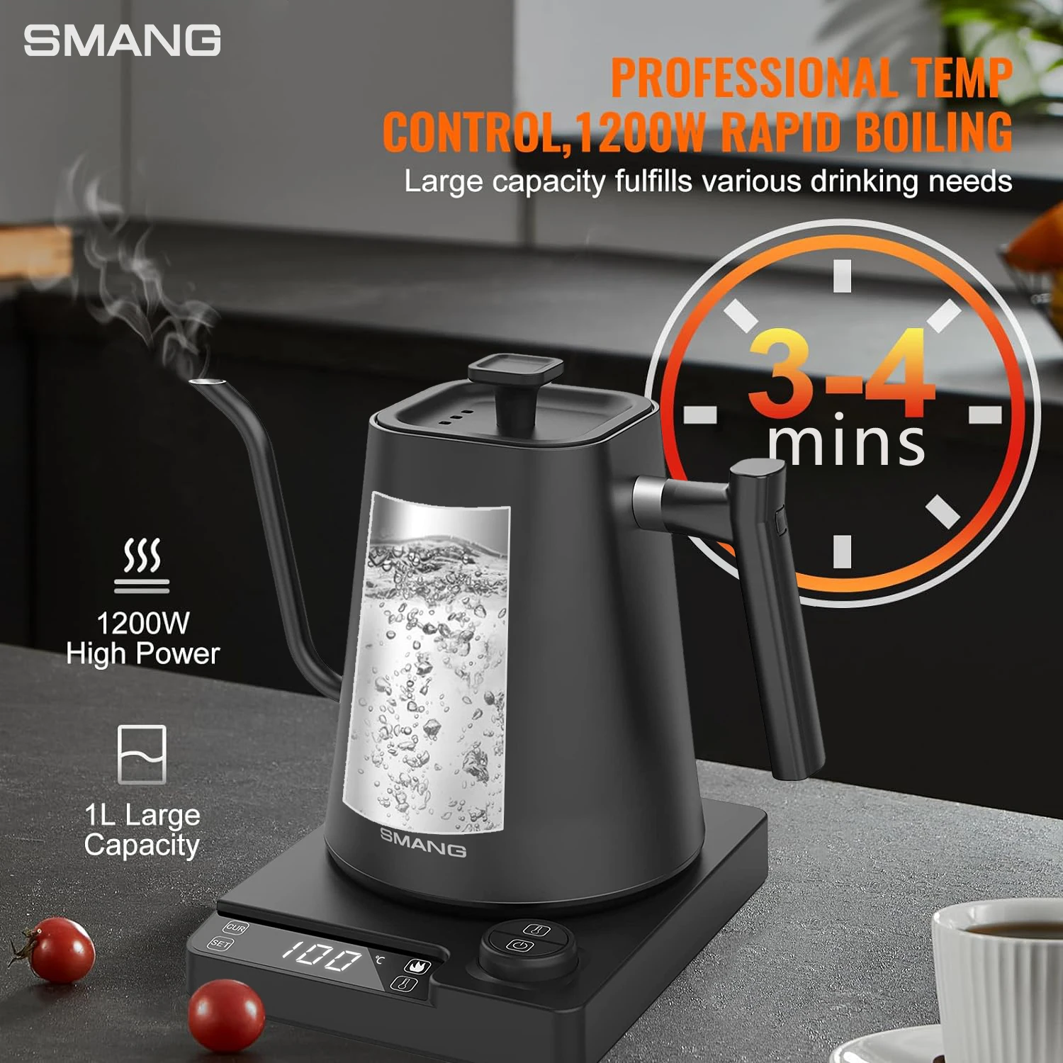 SMANG 1200W Gooseneck Electric - đánh giá và giá Electric Kettle Gooseneck