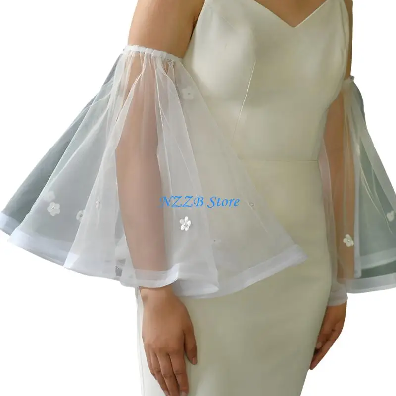 

T21F Stretchable Pearls Studded Bridal Cuffs Outdoor Activities Formal Gatherings