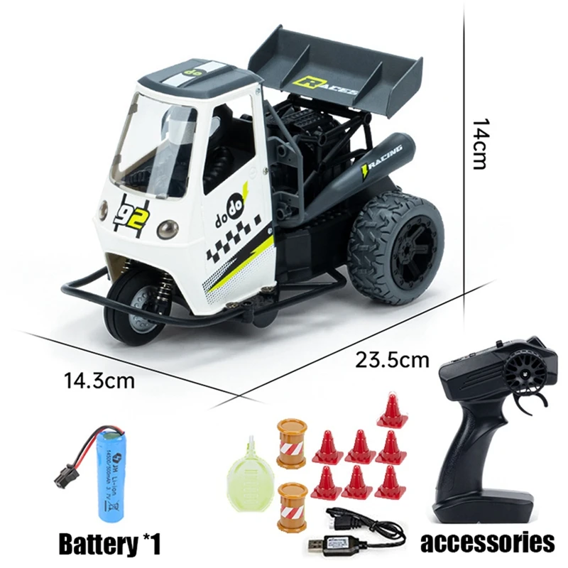 Rc Car Motor Tricycle 2.4G SERVO Remote Control Light And Sound Spray High Speed Emulation Motorcycles Kids Toys