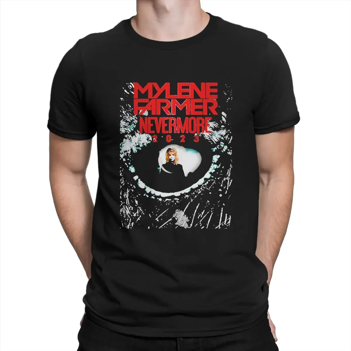 Cheavyweight  Men T-Shirt Farmer Nevrmore 2024 Cool Cotton Tees Short Sleeve Singer Mylene Farmer   Crewneck Clothing Printed