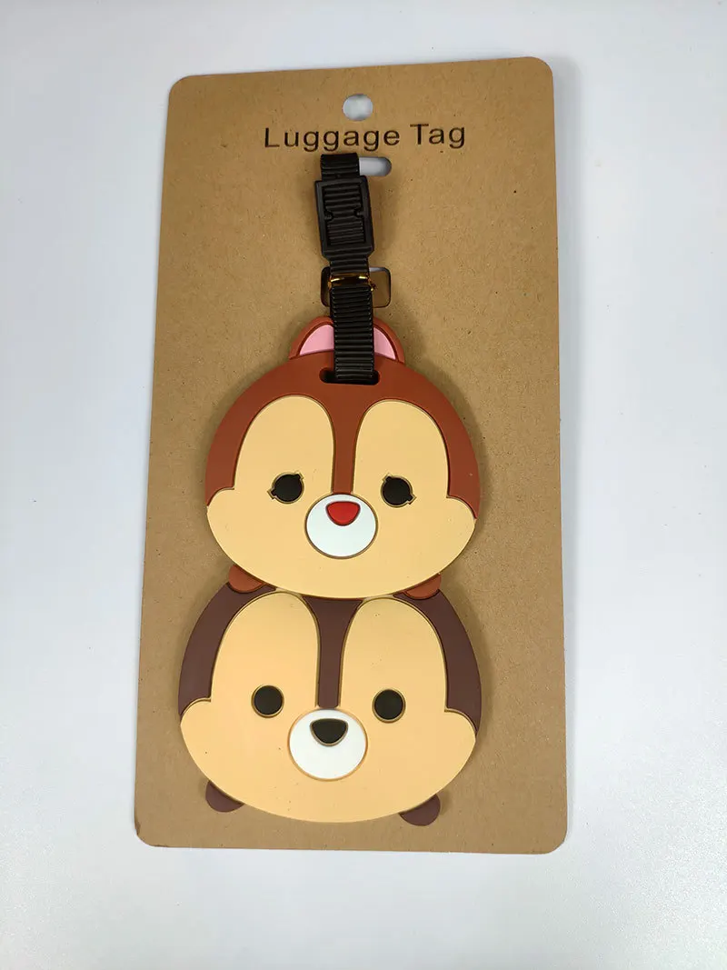 Disney Travel Accessories Luggage Tag Double Animals Suitcase Fashion Style Silicon Portable Travel Label  ID Addres Holder