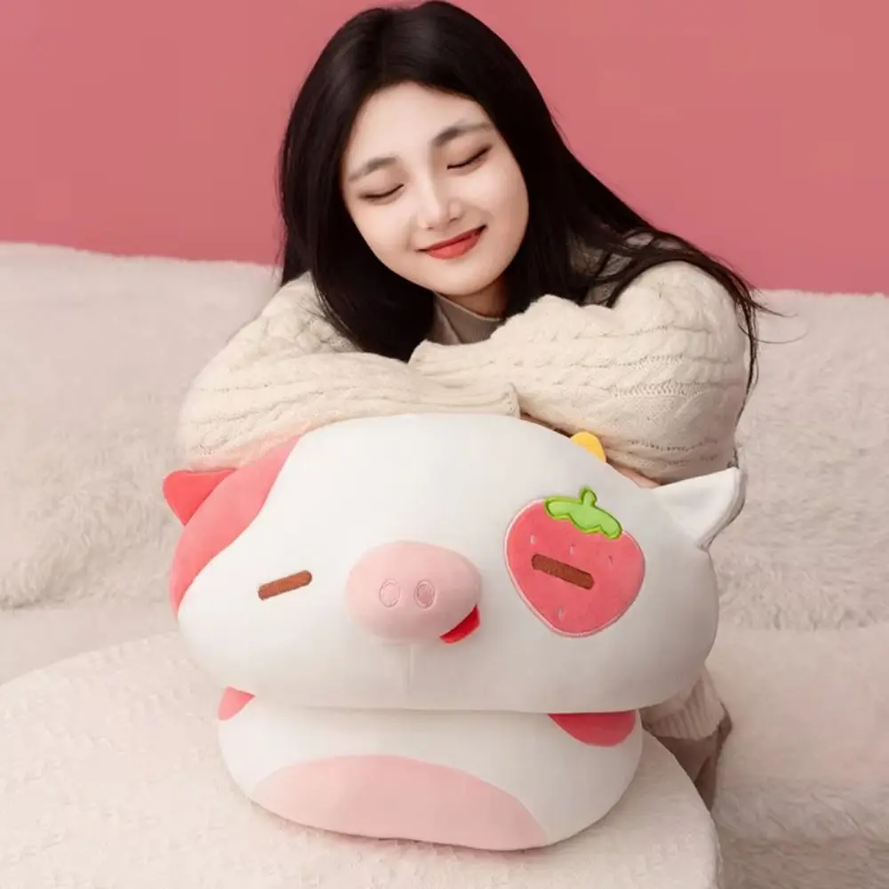

Novelty Fluffy Strawberry Cow Pig Collection Soft Strawberry Pig Cute 20CM Pink Girlish Heart Cute Boys Girls
