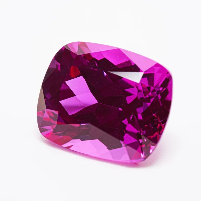 Top Lab Grown Sapphire Hot Pink Rectangular Cushion Shape VVS1 Gemstone Charms DIY for Jewel Making Selectable AGL Certificate