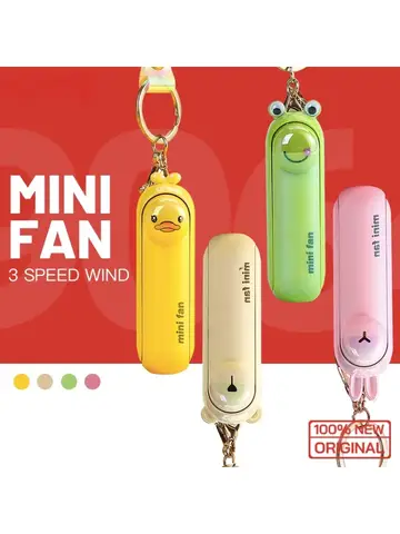 Cute Mini Fan Kipas Portable Hand Fold Bedside Office USB Charge Battery Table Desk Cooling