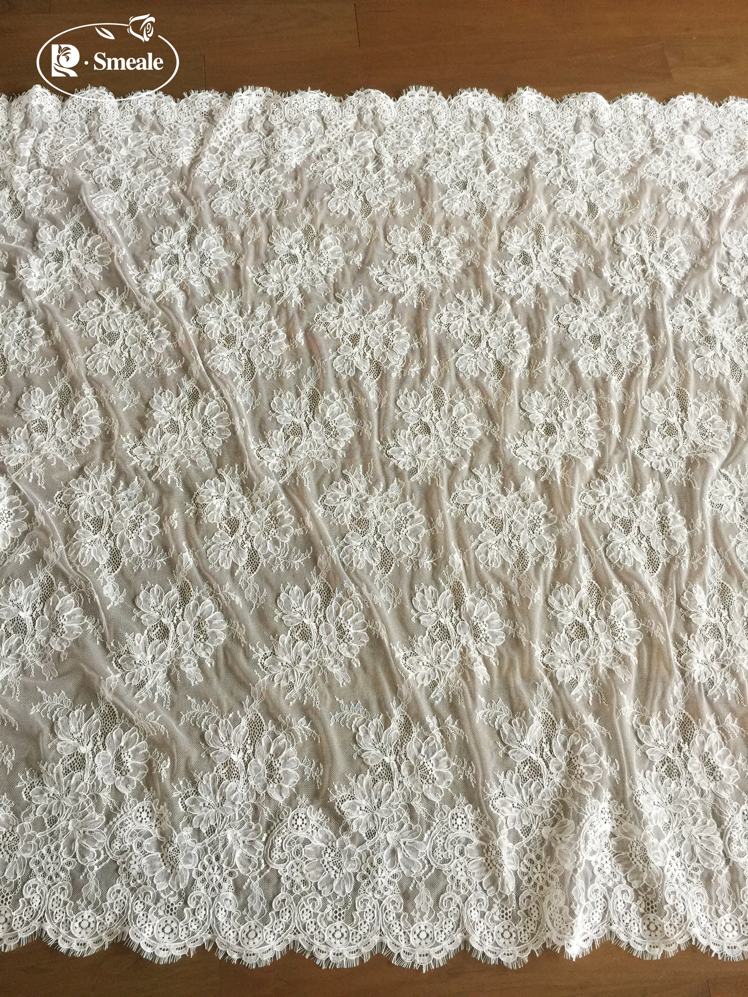 3x1,5 Meter. Französischer Spitzenstoff, Kordel-Wimpernspitze. Nähmaterial für DIY-Projekte. Stoffe für Abendveranstaltungen. Spitzenstoffe für Hochzeiten – Detail 7
