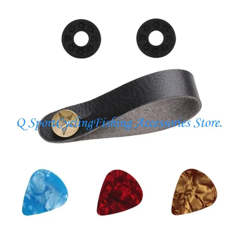 

31KC Guitar Neck Strap Leather Head Belt Holder Button Safe Lock Replacement Leather Headstock Adapter Tie Easy to Use