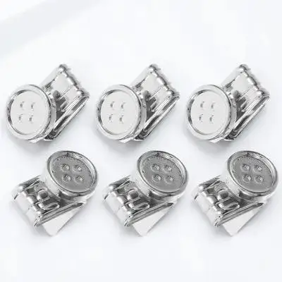 

6pcs Metal Adjuster Buckles For Pants No-Sew Button Replacement Clips Lightweight Fasteners Clasp Suspenders Attachments