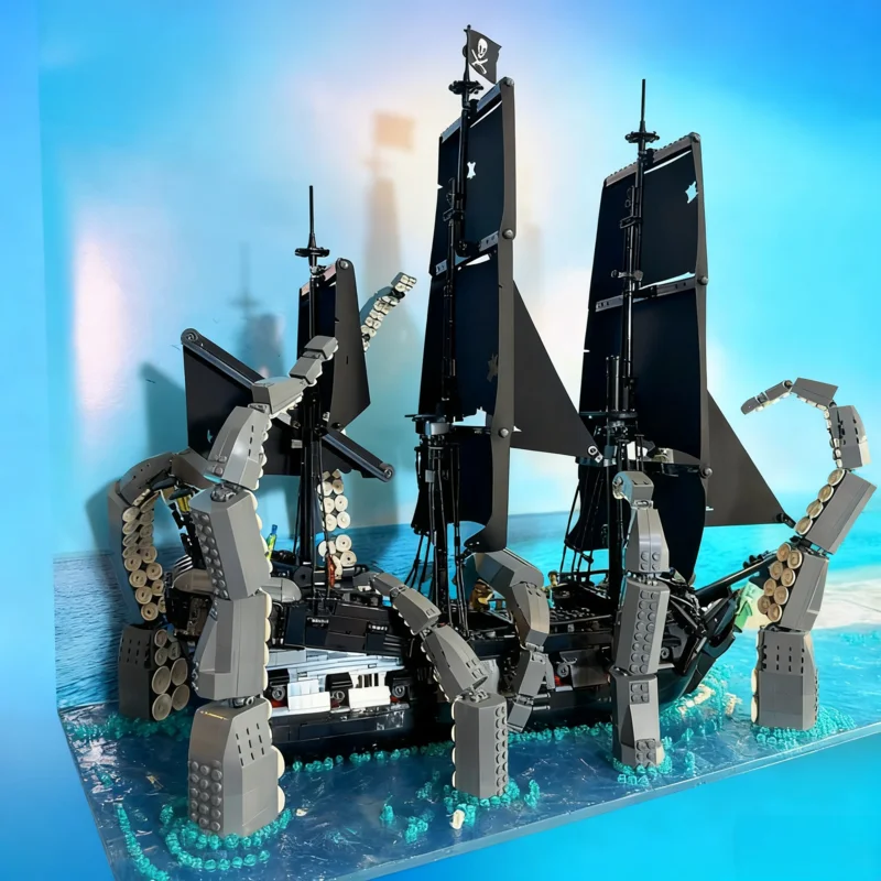 1136pcs MOC Caribbean Sea Monster Pirates Model Building Blocks Architecture Toys Birthday Gift Education Brick Collection Idea