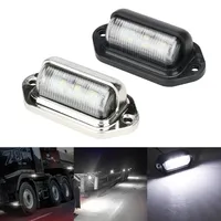 2PCS 6 LED License Plate Light 12V 24V DC Truck Side Marker White LED Lights Bulbs for SUV Trailer Motorcycle Car Signal Lamp