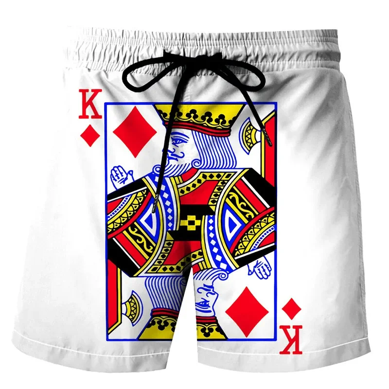 New poker men\'s shorts 3D printed Street hip hop casual shorts love street hip hop Harajuku shorts