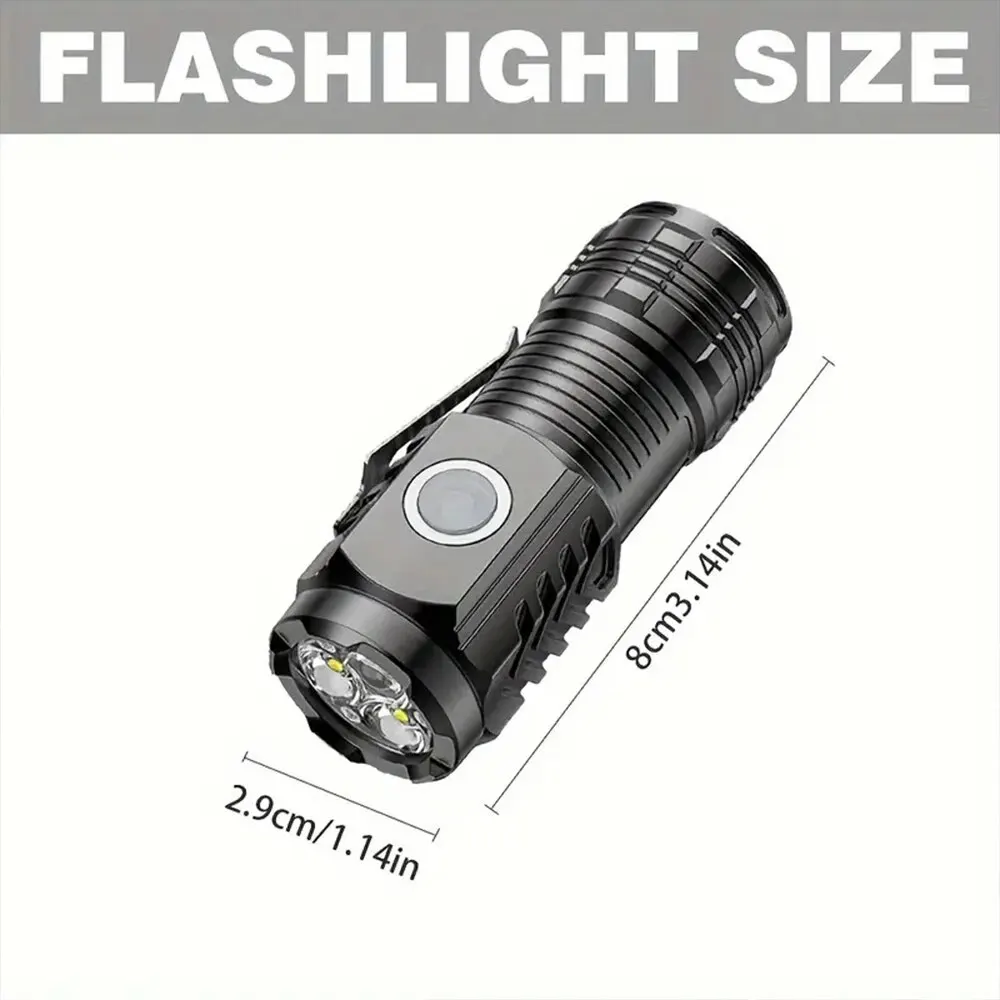 Three-eyed Monster Flashlight Night Hike Portable Glare Strong Magnet Strobe Lighting Little Monster Led Flashlight