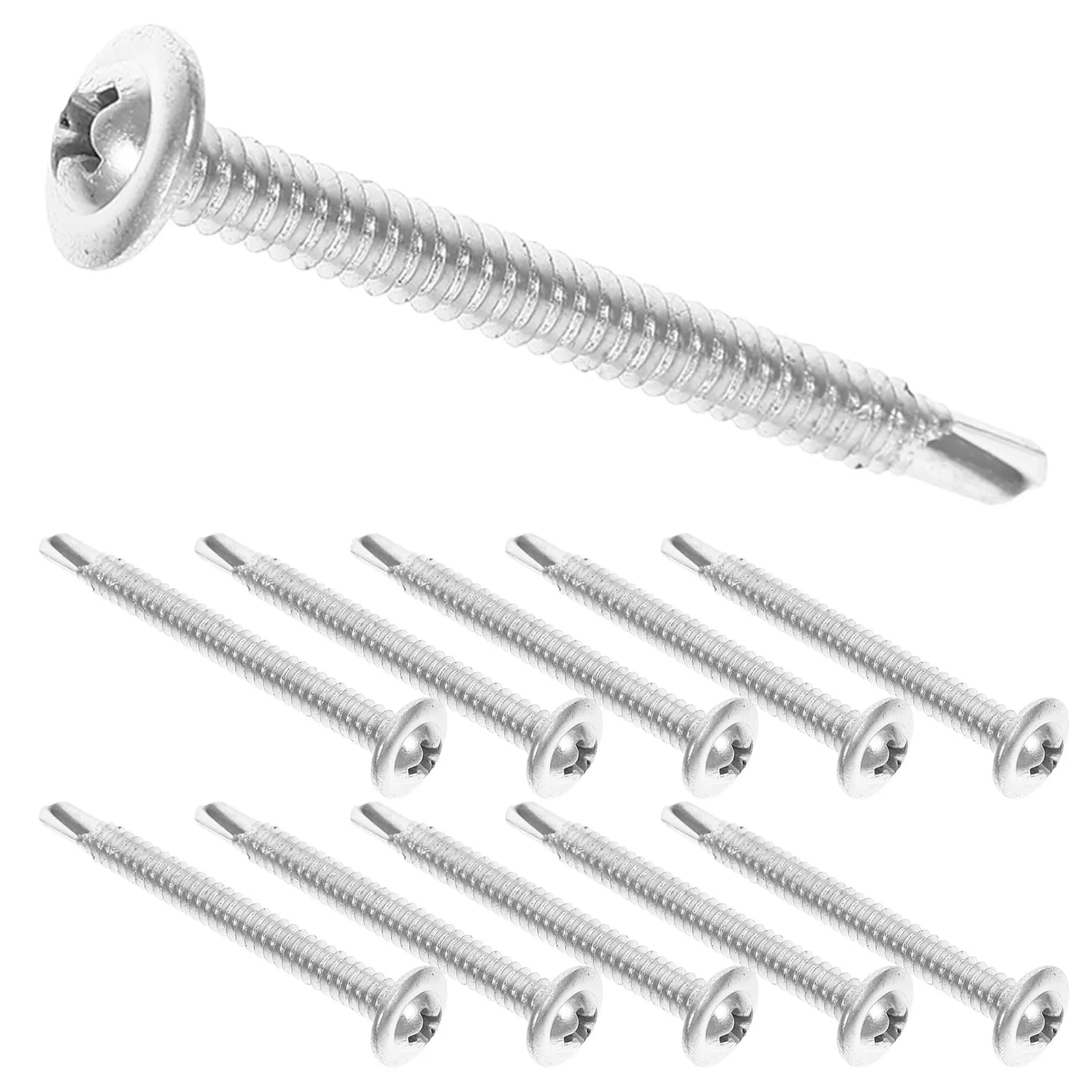 

50 Pcs Metal Plate Self-tapping Screws Deck Carbon Steel Pocket Hole Drilling for