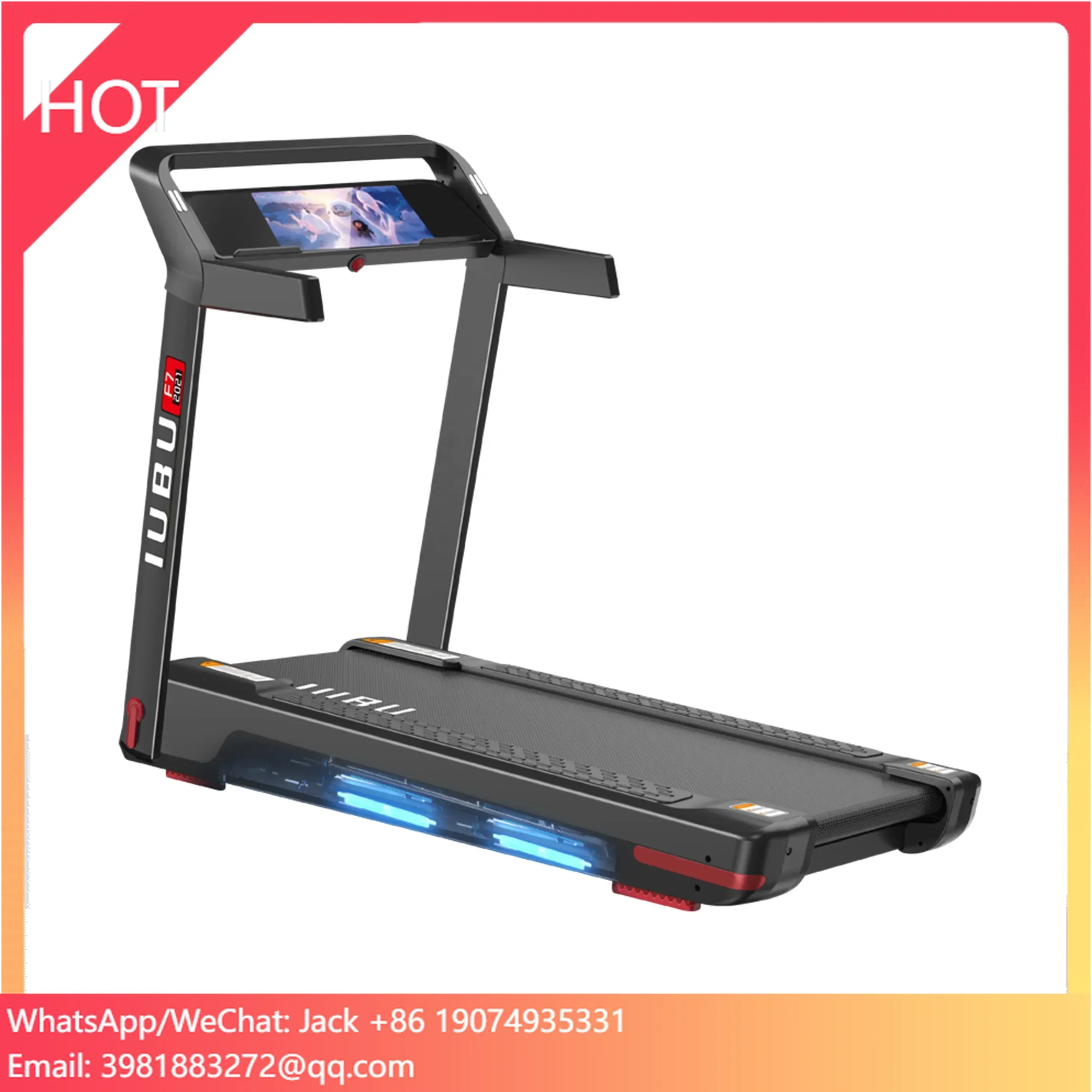 2025IUBU Magnetic Levitation Folding Walking Running Machine Treadmill Machine 4hp