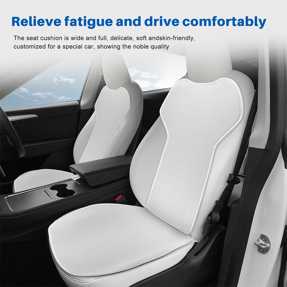 Ice Silk Car Seat Cushion For Tesla Model Y 2020-2023 2024 Mats Breathable All Season Back Seat Pad Protector Cover Accessories