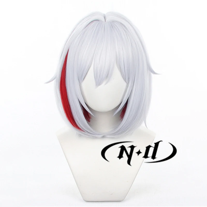 Pelucas de Cosplay ND Honkai Star Rail, pelucas de pelo medio plateadas con topacio, sintéticas resistentes al calor para fiesta de juegos Comic Con Coser