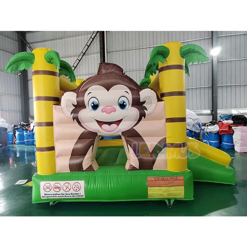 Factory Wholesale Price Jungle Monkey Bounce House Inflatable Bouncy Castle with Slide Commercial Jumping Castle for Kids