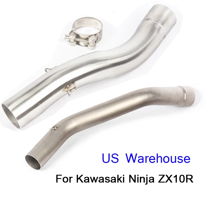 

Motorcycle 51mm Exhaust Muffler Pipe System Middle Link Tube Stainless Steel Modified For Kawasaki ZX10R