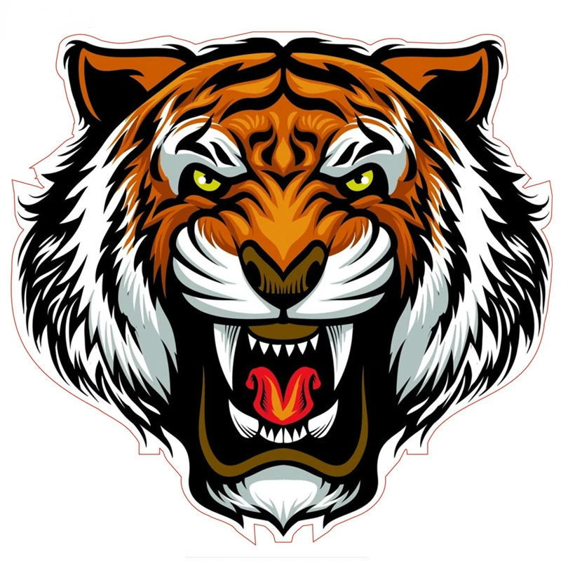 Jpct funny evil tiger decal for cars, fuel tank covers, luggage compartment waterproof sunscreen vinyl sticker, 15cm*15cm