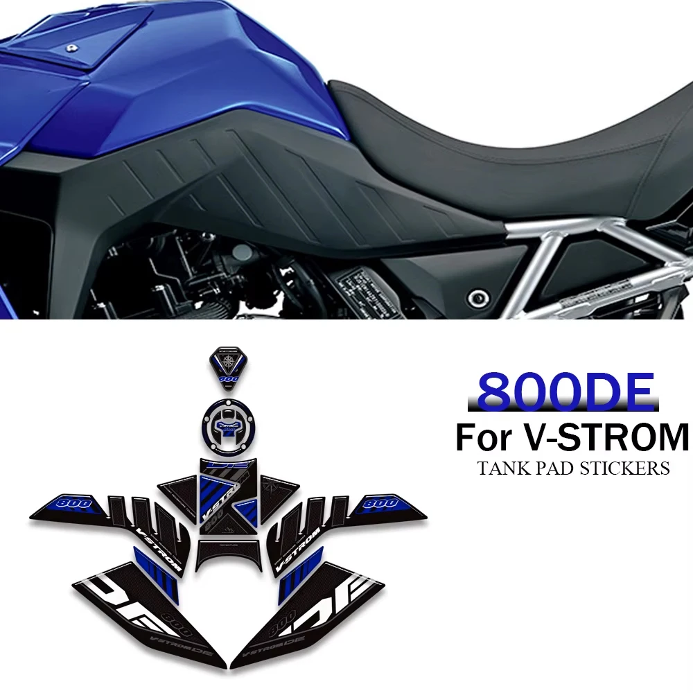 Motorcycle For Suzuki V-STROM V STROM 800 DE 800DE Protector Stickers Decals Tank Knee Pad Side Grips Gas Fuel Oil Kit 2023-2025