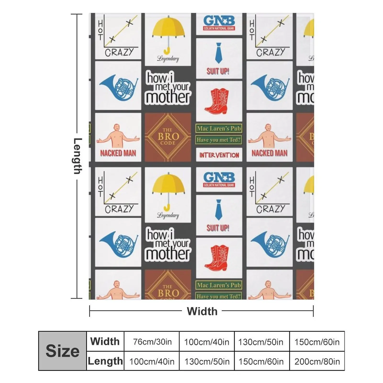 Himym - كيف مع أمك رمي بطانية منقوشة فاخرة وسميكة وسرير ناعم منقوشة #6