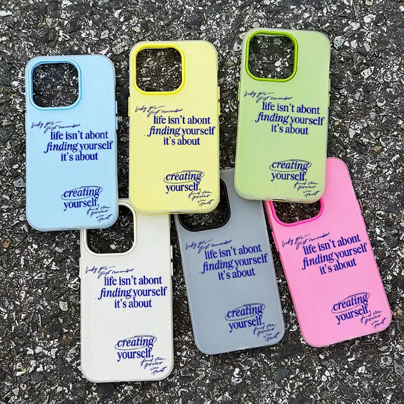 Blue Motivational English Design Phone Case For iPhone 17 Air 16 15 14 13 12 11 Pro Max XS X XR 7 8 Plus 16E 17E 2-In-1 Cover