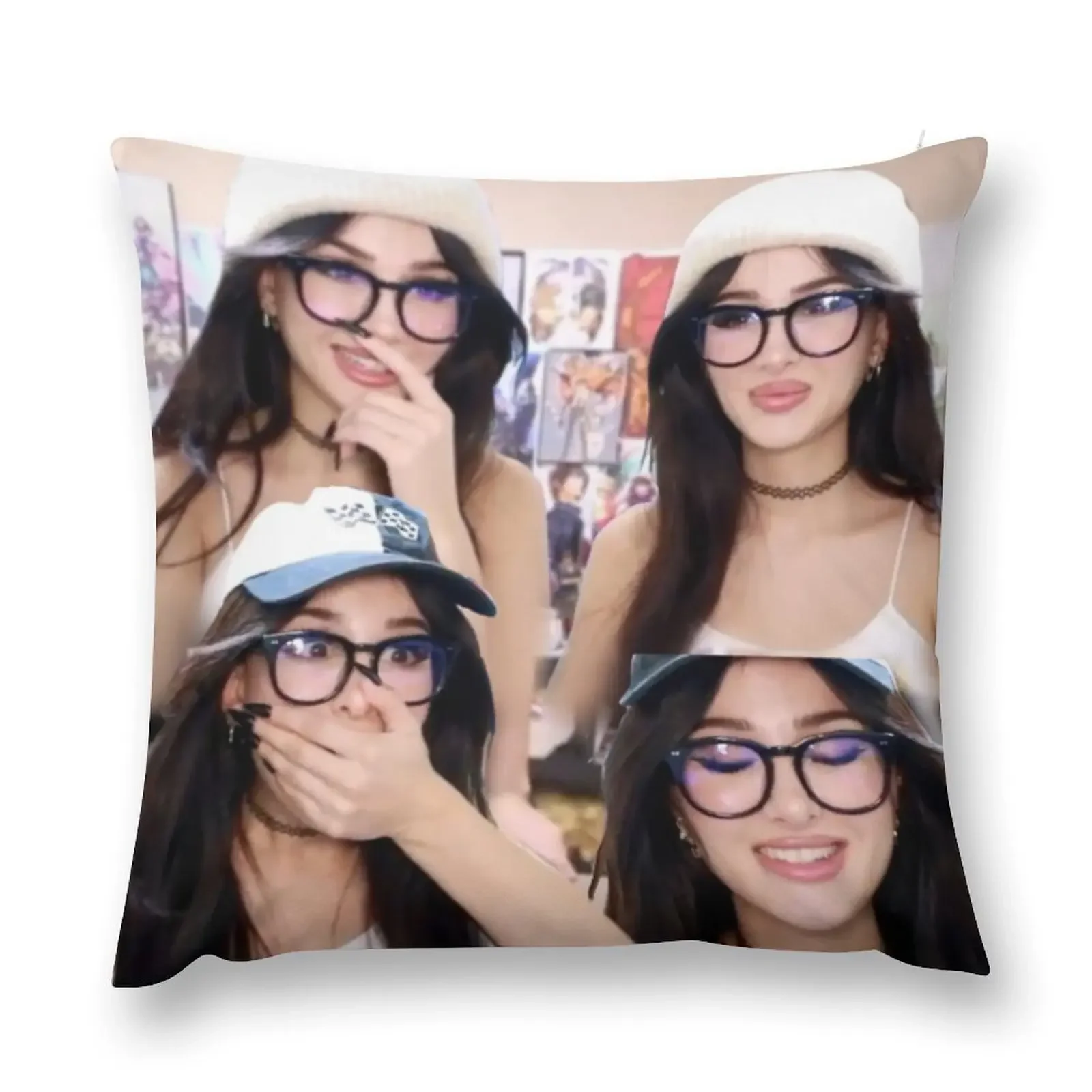 Sssniperwolf collage Throw Pillow Pillow Decor Christmas Pillow Covers Cushions For Decorative Sofa Sofa Cushions