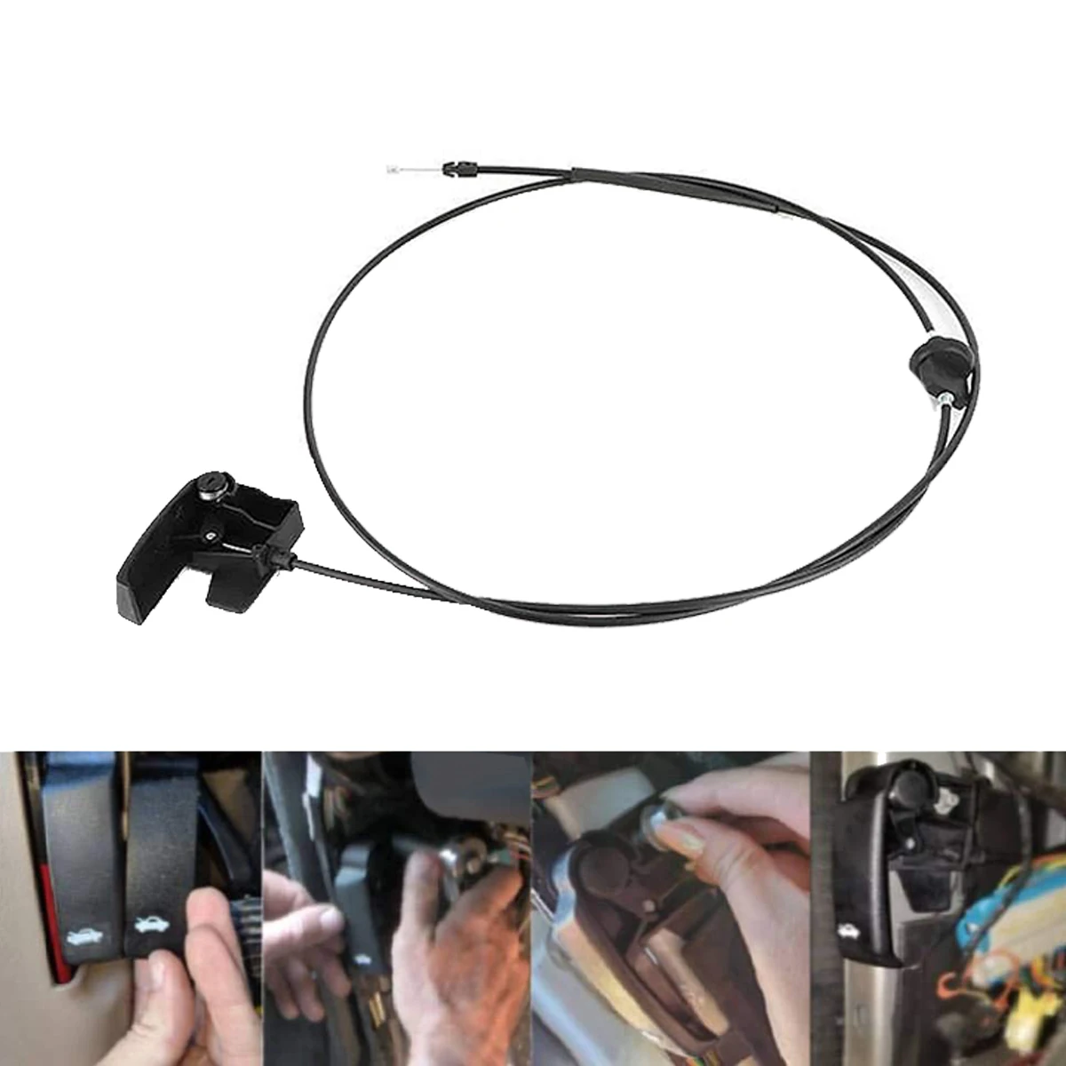 Car Hood Release Cable with Handle 15142953 for Chevy Silverado 1500 2500 3500 Tahoe GMC Sierra Cadillac Yukon 15741109