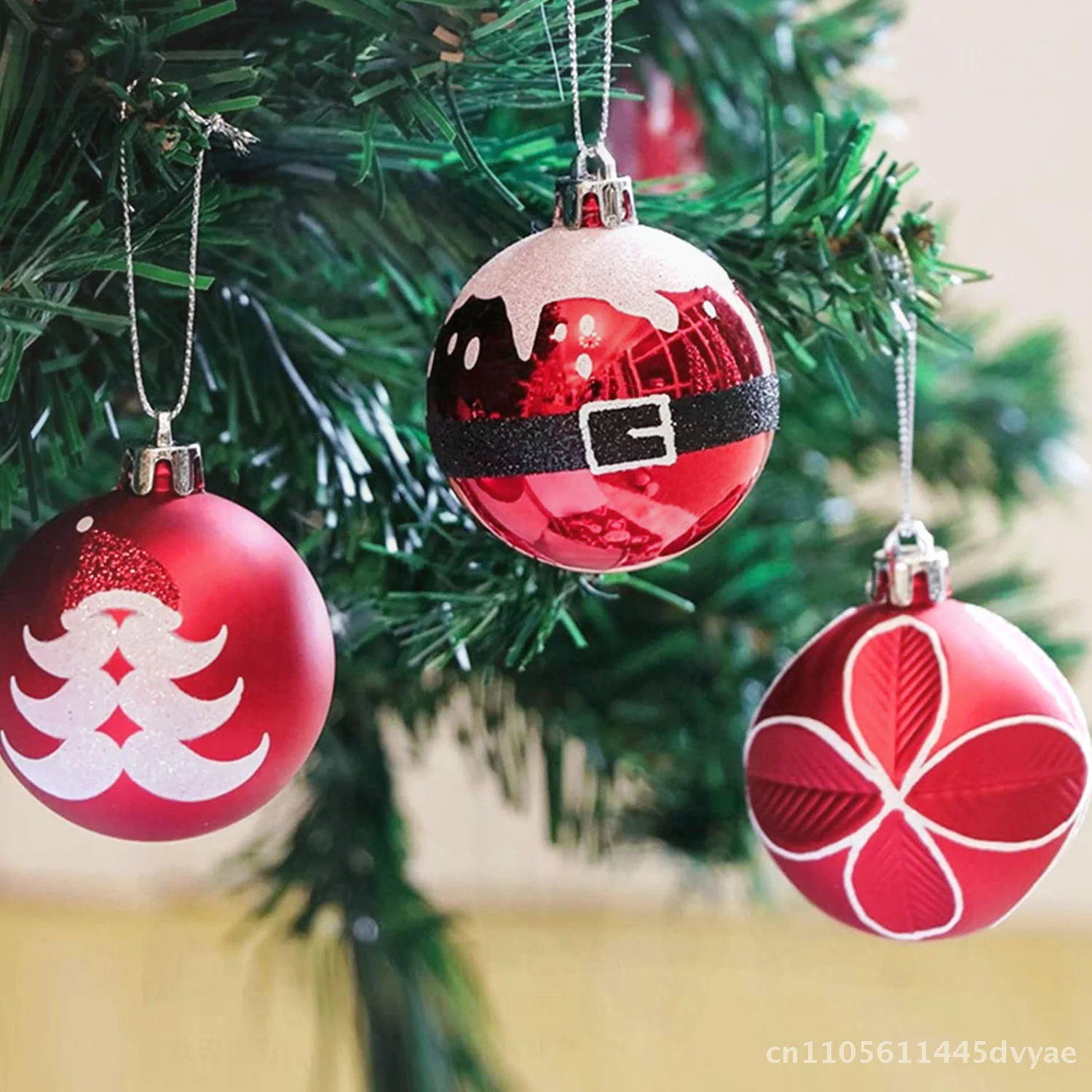 

Санта-Клаус круглый шар красный пластиковый шар окрашенный рождественский шар подвеска на елку