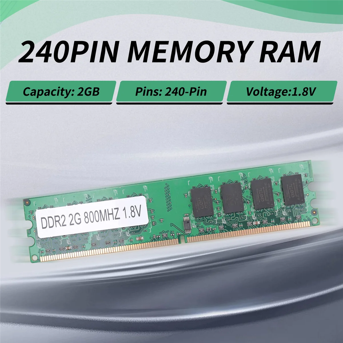 SMIEA 2GB DDR2 PC2-6400 800MHz 240Pin 1.8V เดสก์ท็อปหน่วยความจํา DIMM RAM สําหรับ Intel, สําหรับ AMD(2GB/800,W)