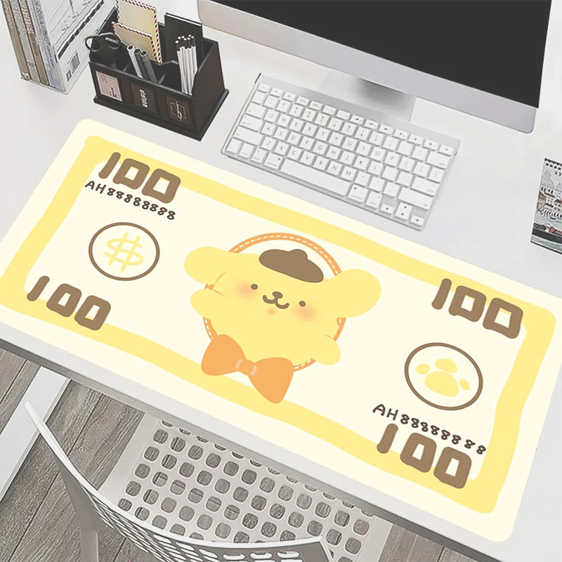 

Mouse Pad Pompompurin Large PC Computer Gamer Kawaii Gaming Accessories Locking Edge Mousepad Keyboard Desk Mat Carpet Table Pad