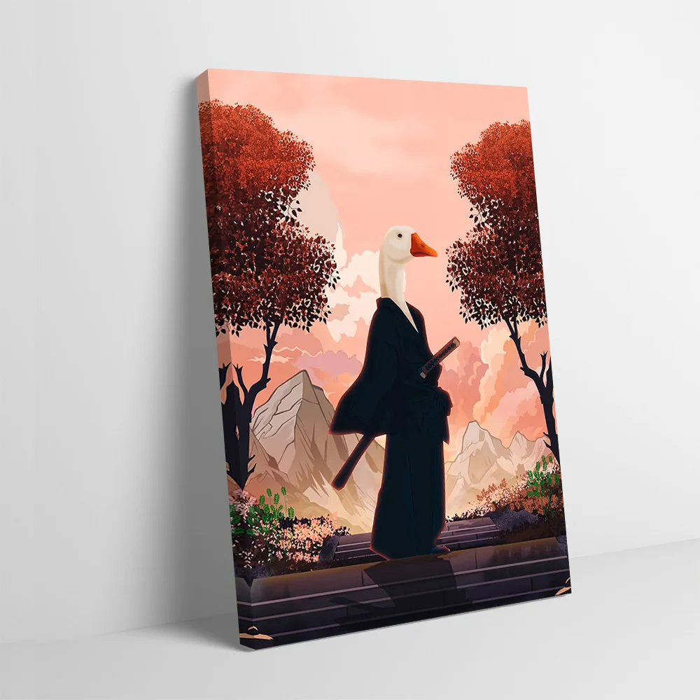 거위 사무라이 악마 슬레이어 인쇄 포스터 맞춤형 그림 벽 예술 캔버스 그림 침실 장식용 선물