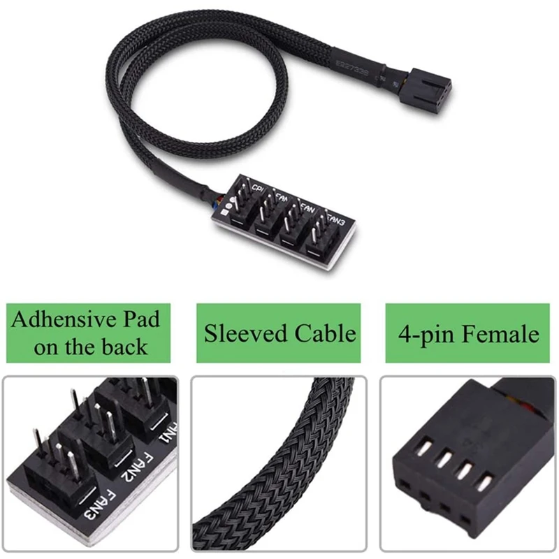 Cooler 37cm 1 To 5 4-pin Molex Portable Universal Durable For Computer Cooler Fan Hub Pc Case Chasis Power Extension New 2023