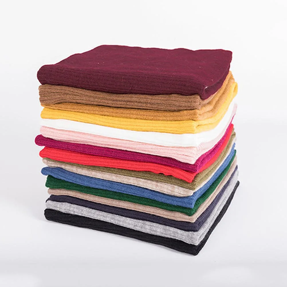 

Warm Neck Gaiter For Women Soft Chunky Knit Circle Collar Winter Windproof Thermal Scarf All-Match Solid Color Double-Layer