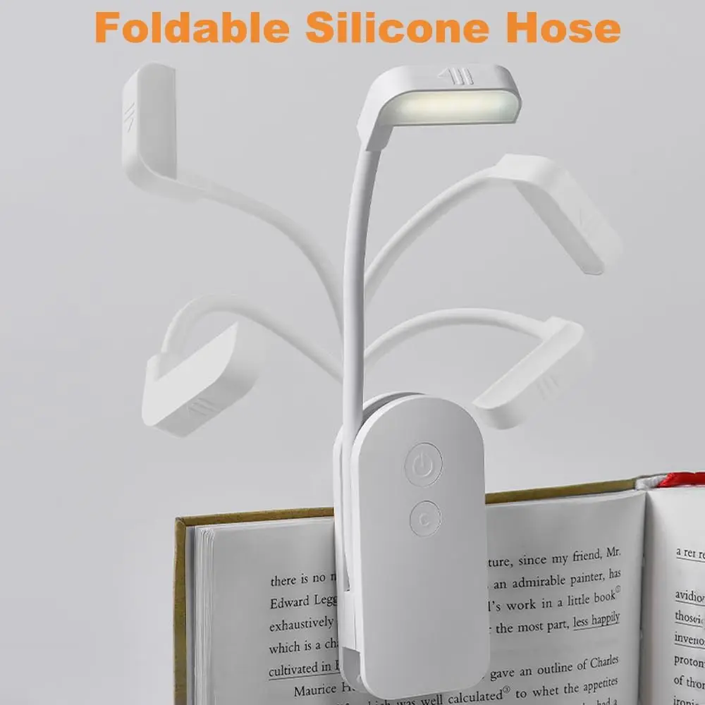 Luzes de leitura led portáteis, cuidados com os olhos, 3 temperaturas de cor e brilho de escurecimento, leve recarregável por usb