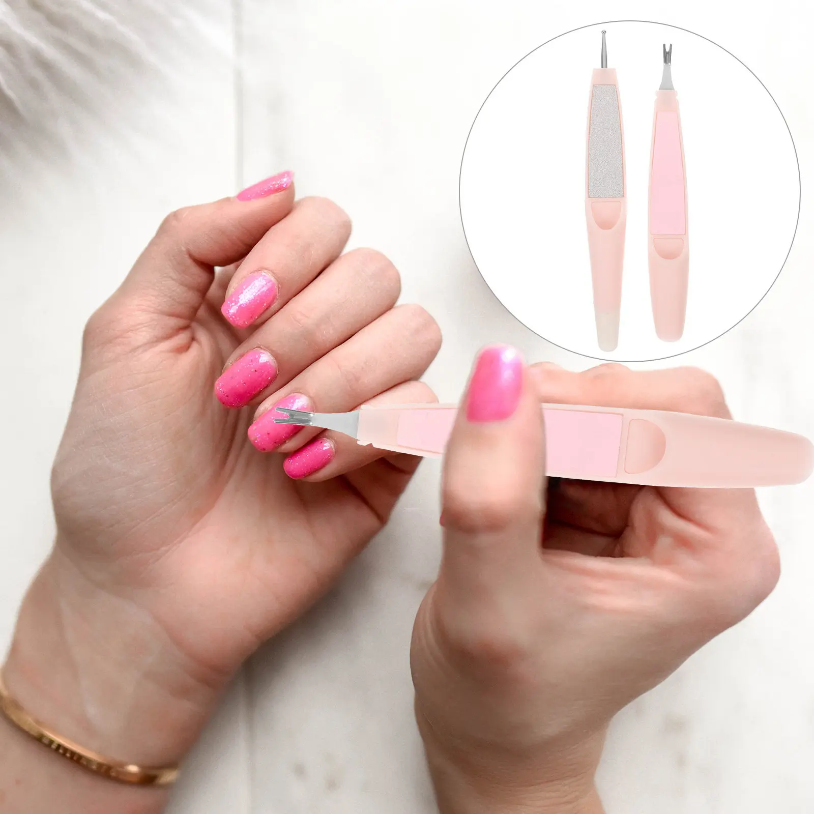 

1Set Professional Nail Cuticle Pusher Remover and Dotting Applicator Kit Manicure Supplies for Salons Travel Portable Nail Art