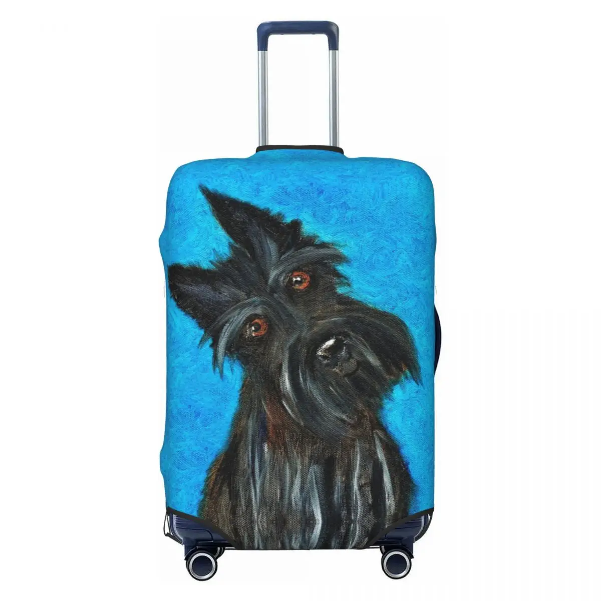 Custom Fashion Happy Scottie Dog Luggage Cover Protector Dust Proof Scottish Terrier Travel Suitcase Covers