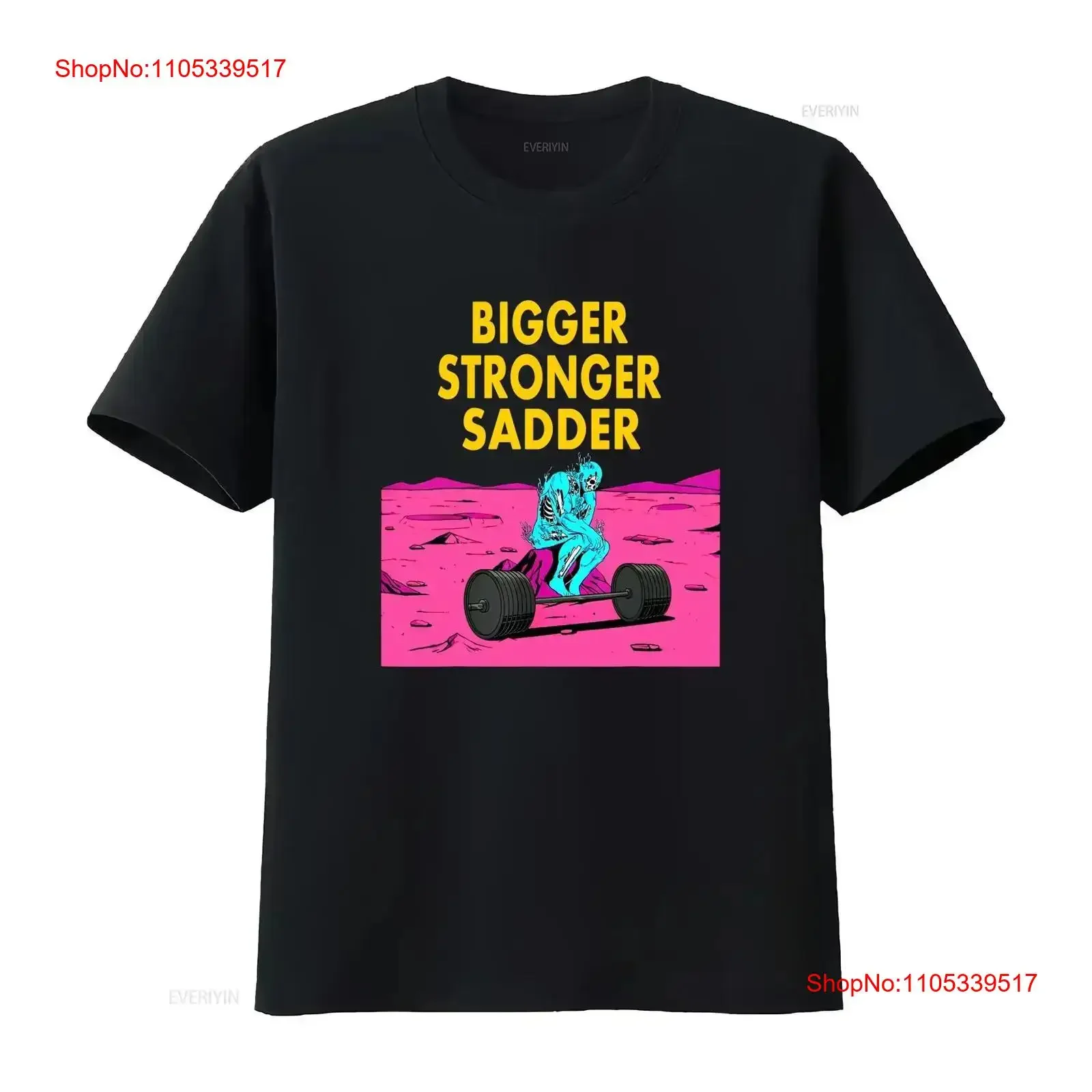 Bigger Stronger Sadder Skeleton Weightlifting Bodybuilding Fitness Men's T Shirt vintage Washed Soft Versatile fashion Casual
